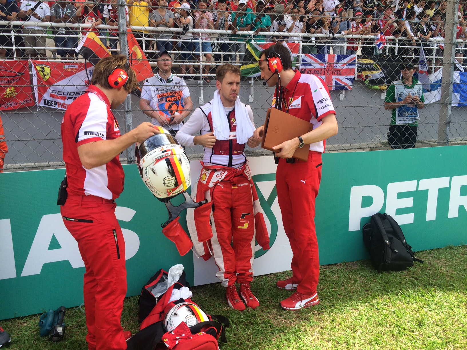 Vettel vorm Start in Malaysia. Copyright: F1-insider.com