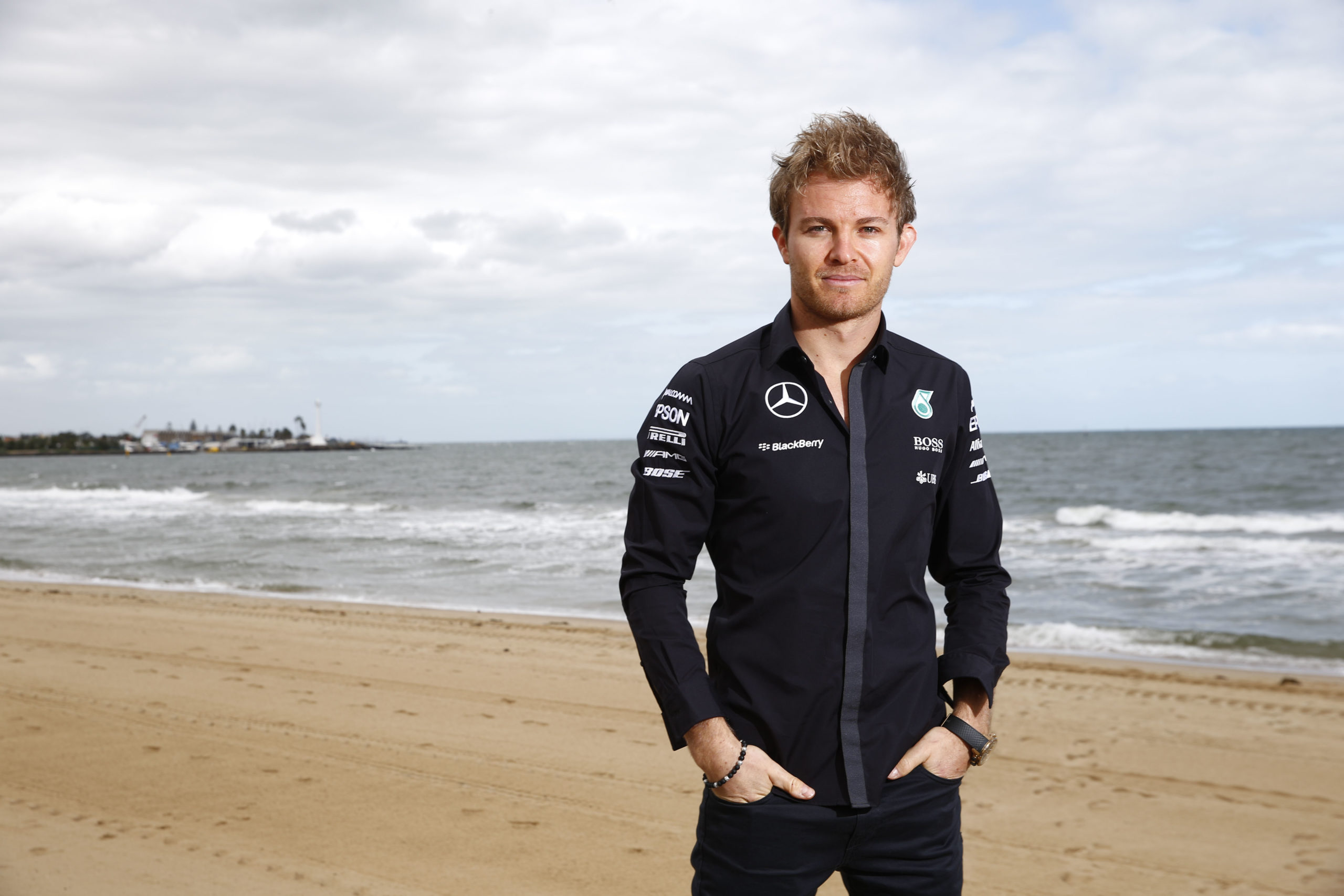 Nico Rosberg St. Kilda Beach. Copyright: Mercedes