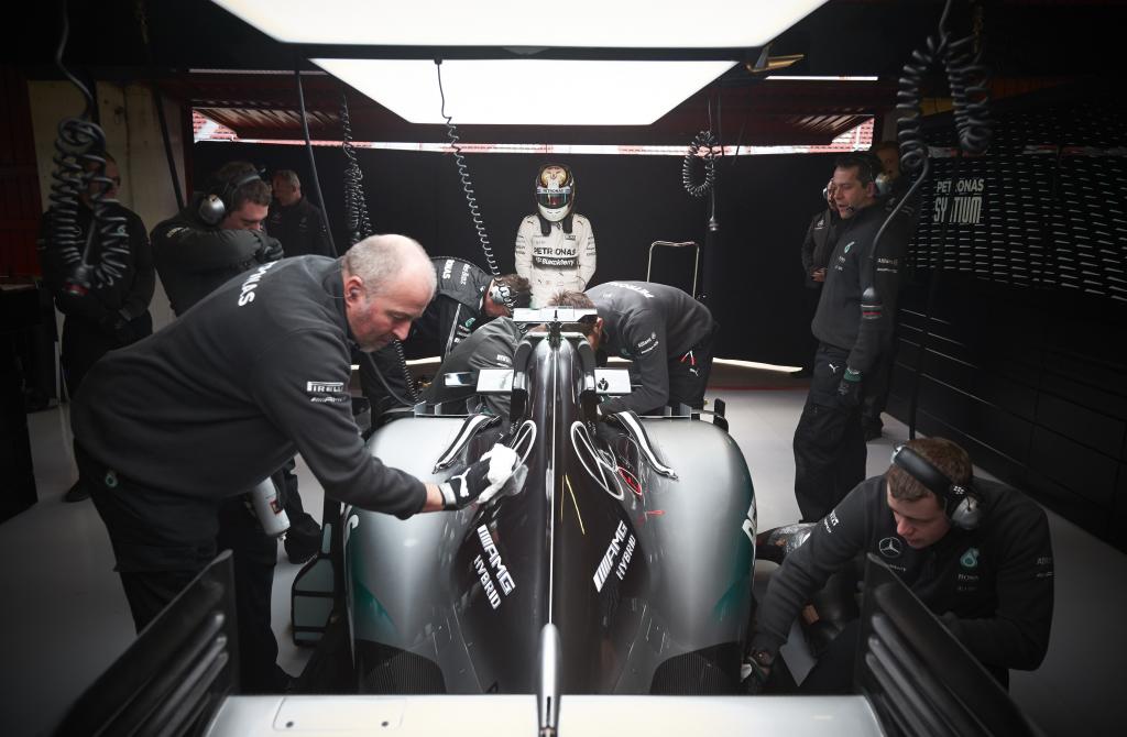 Hamilton Test Barcelona. Copyright Mercedes