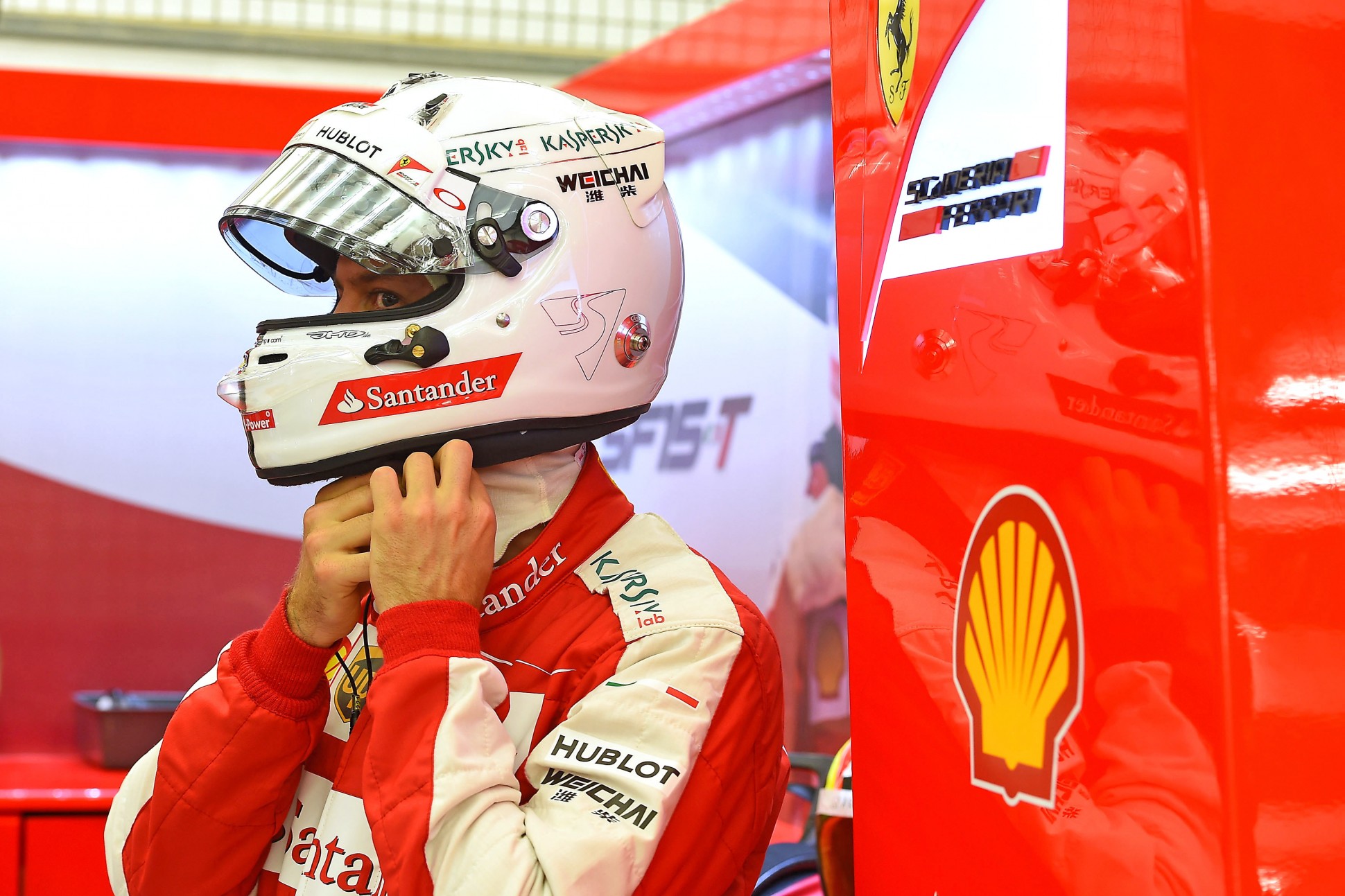 Vettel in Bahrain. Copyright: Ferrari