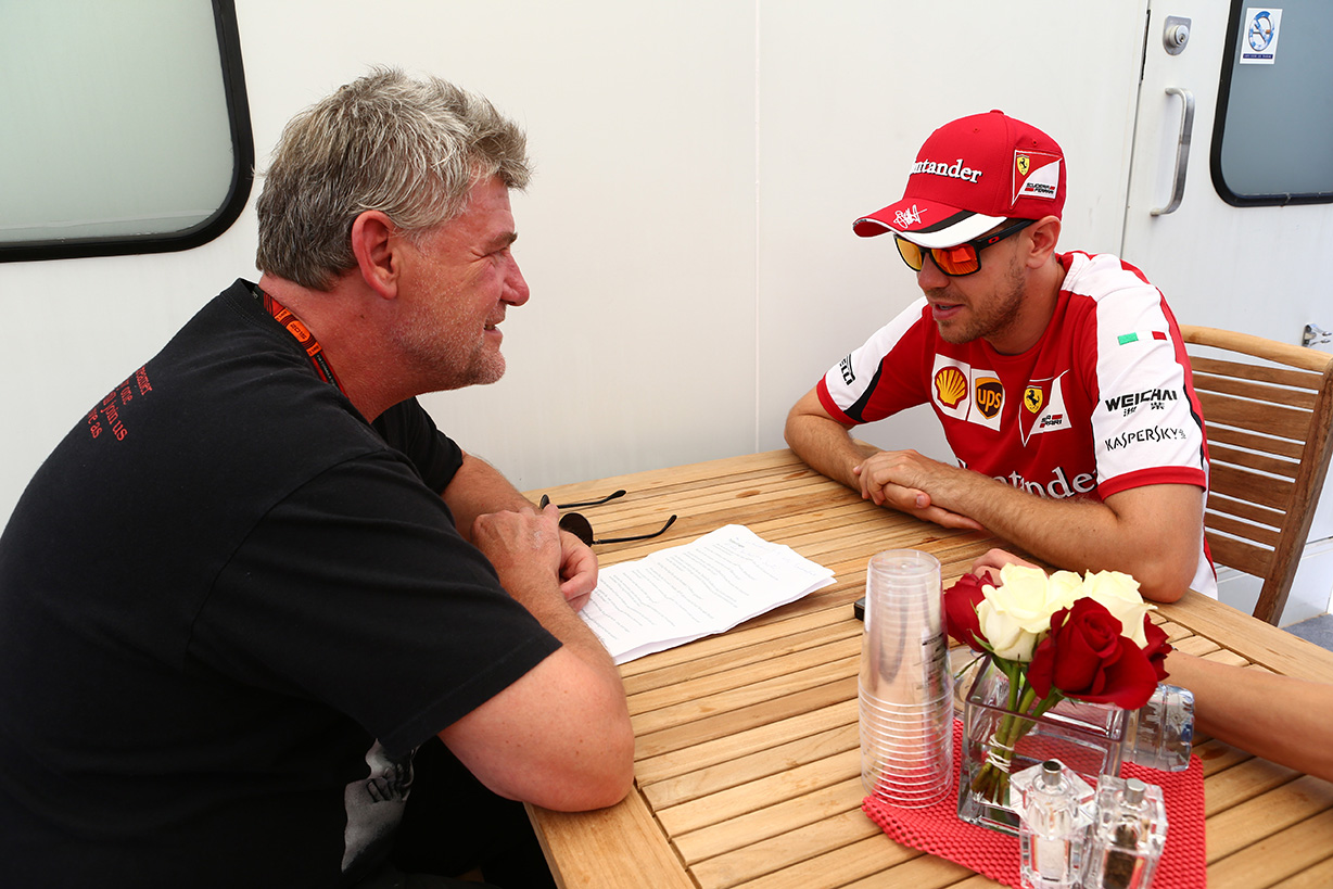 Vettel and F1-insider.com Ralf Bach. Thanks to Russel Batchelor, xpbimages.com