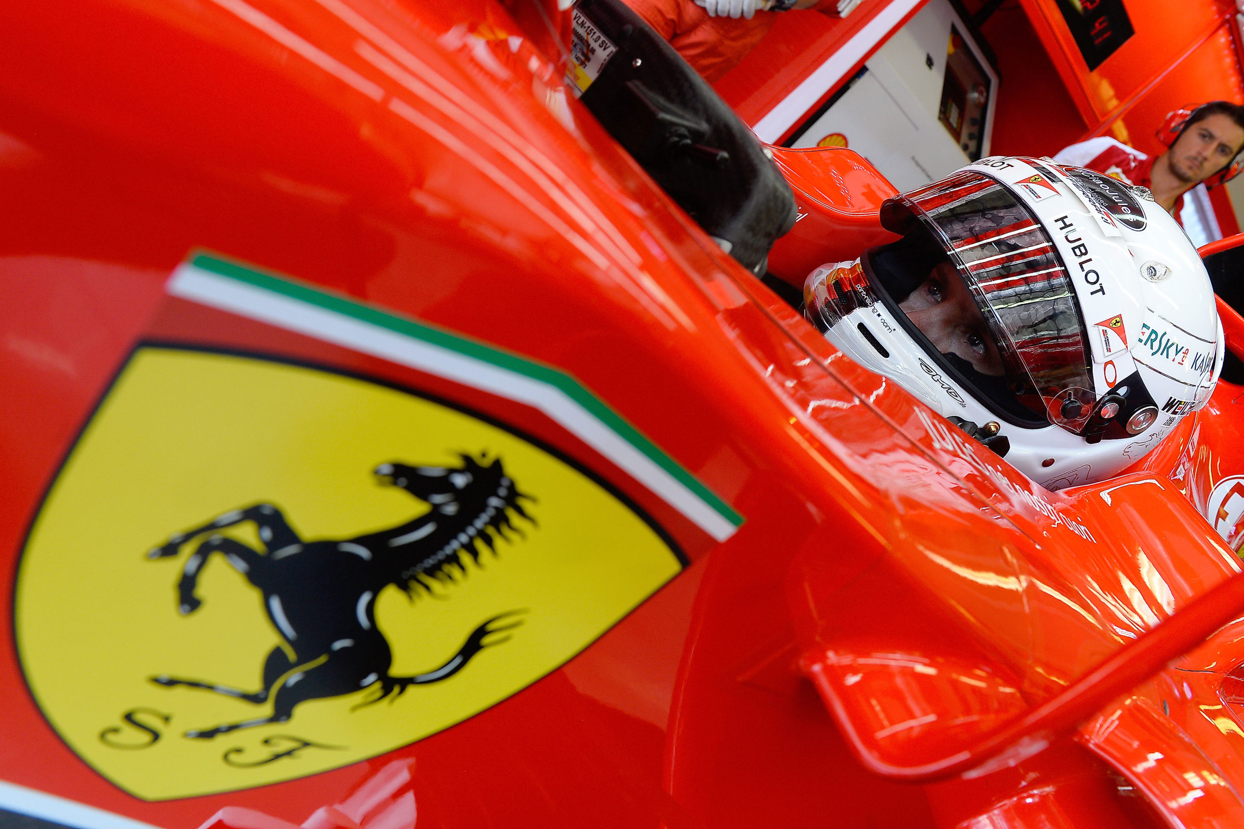 Vettel im Ferrari. Copyright: Ferrari