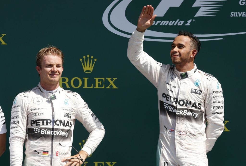 Rosberg und Hamilton. Copyright: Mercedes