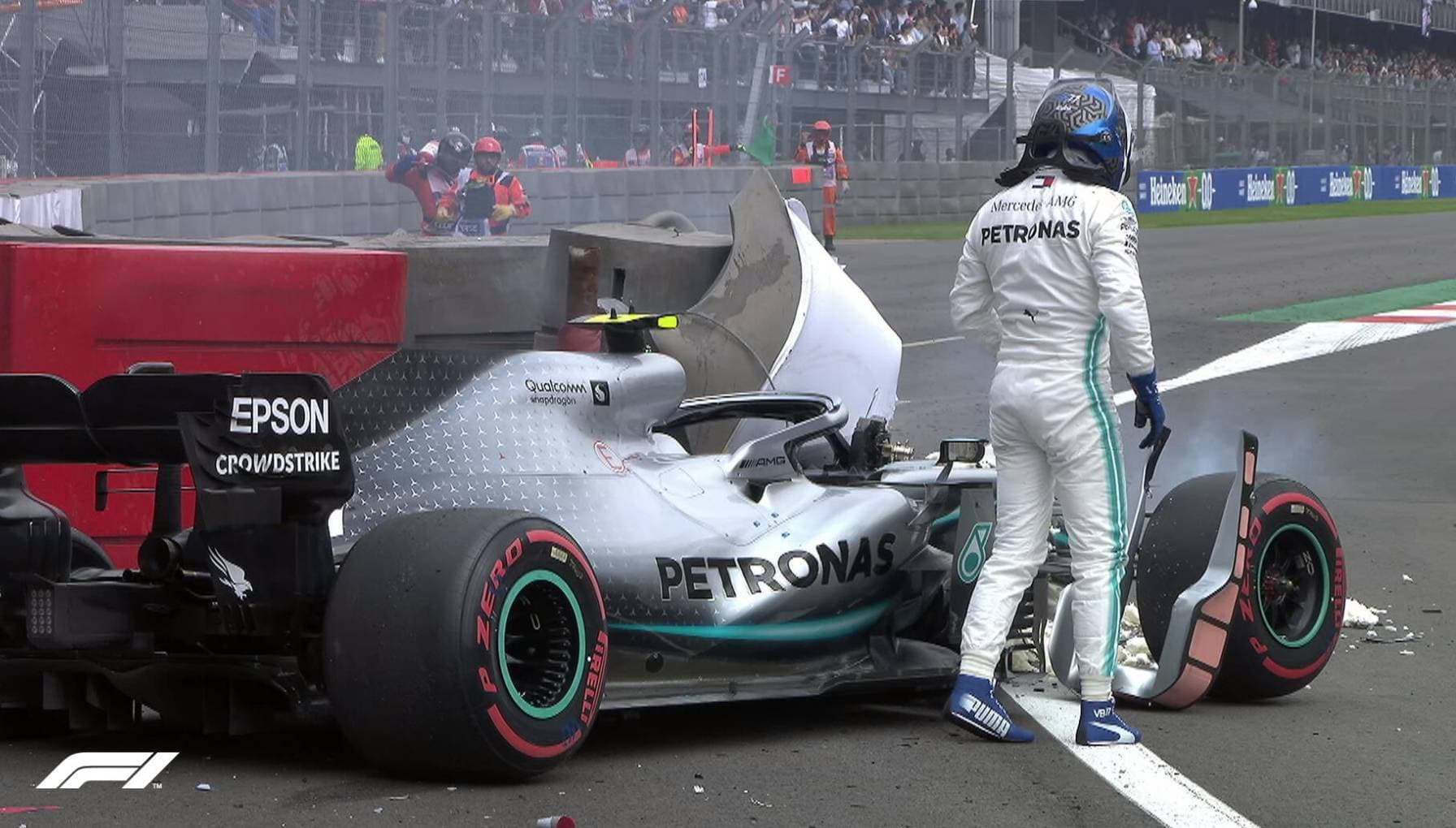 Valtteri Bottas crasht in Mexiko 2019