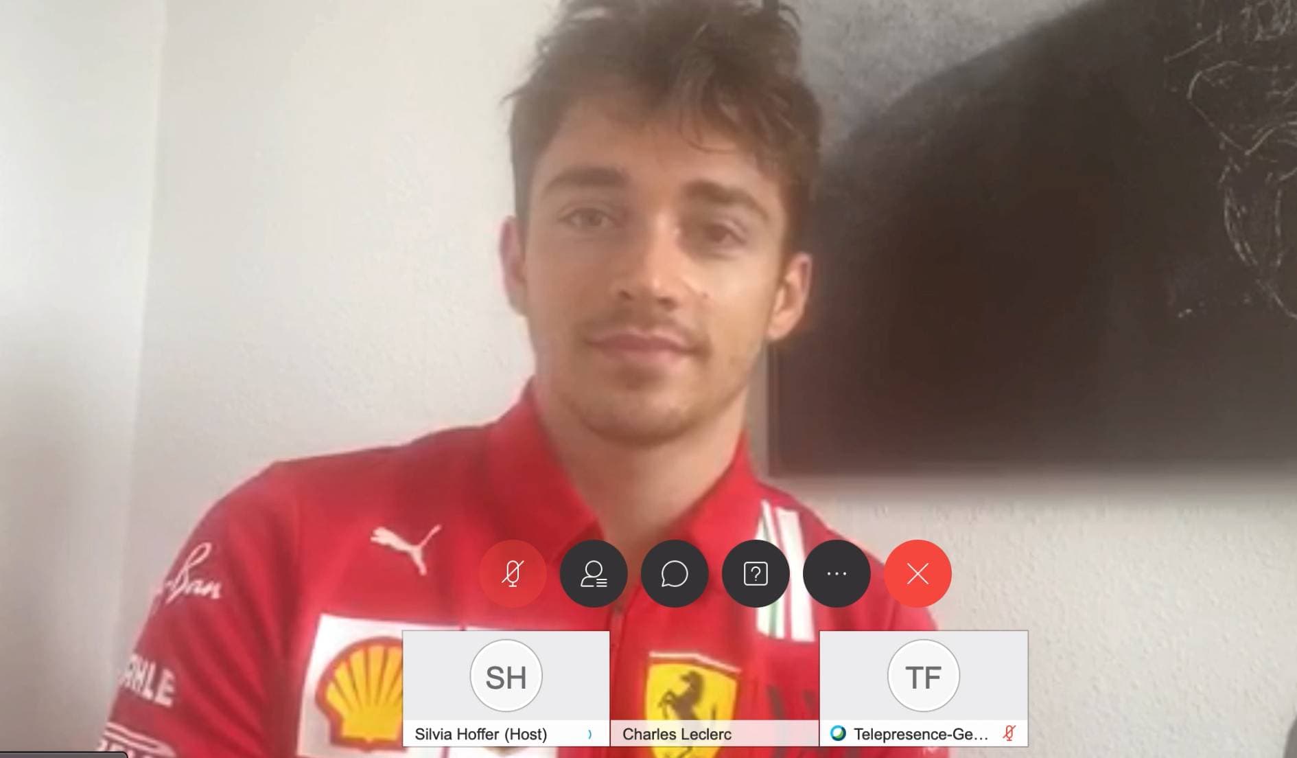 Charles Leclerc Ferrari videoconference