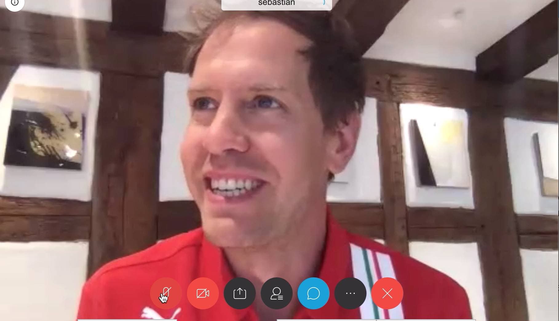 Sebastian Vettel per Videokonferenz