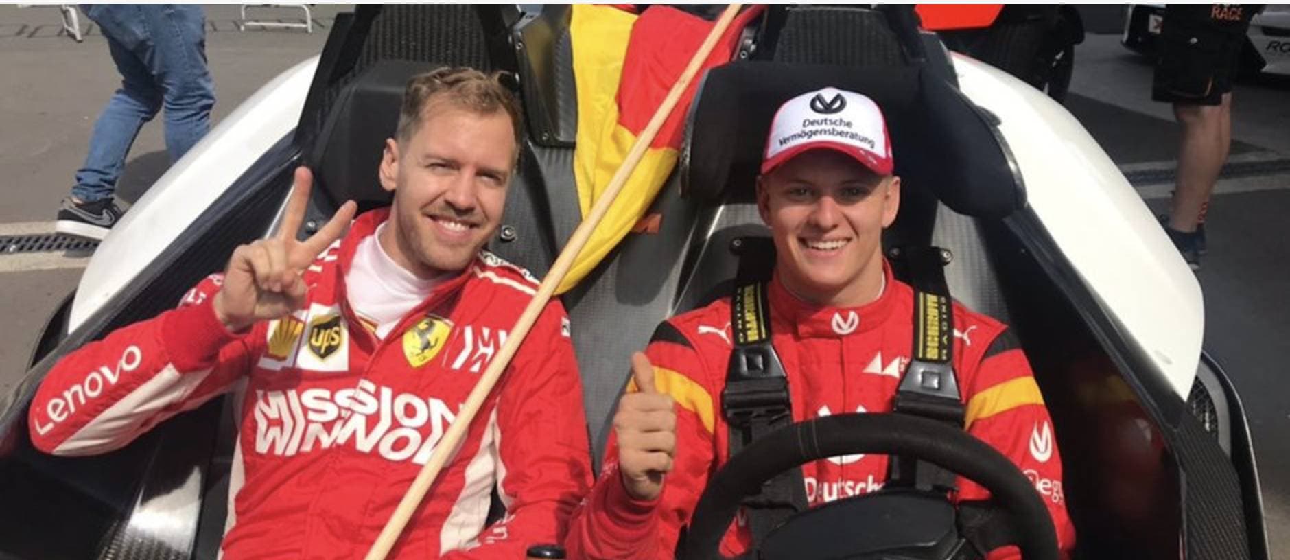Schumacher und Vettel: Credit: Race of Champions