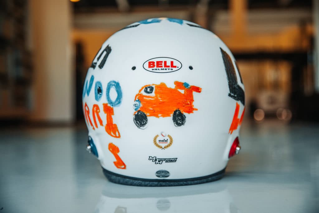 Lando Norris Helm 2020. Credit: Norris / Twitter