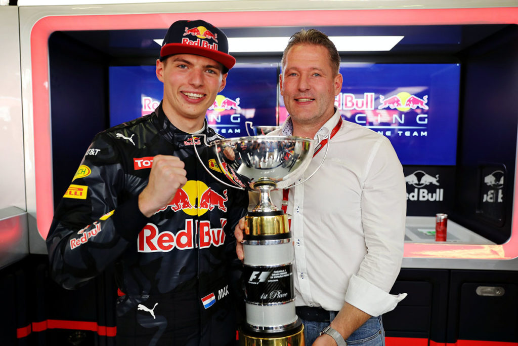 Jos und Max Verstappen in Barcelona 2016. Credit: Red Bull (Photo by Mark Thompson/Getty Images)