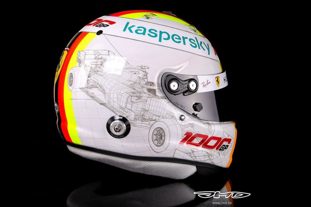 Sebastian Vettel Helm Mugello 2020. Credit: Jens Munser Designs
