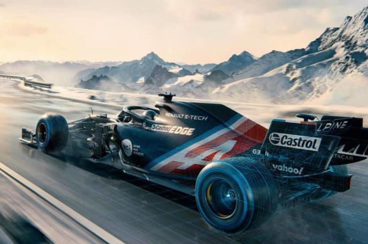 Alpine zeigt die Testlackierung für 2021; Credit: Alpine