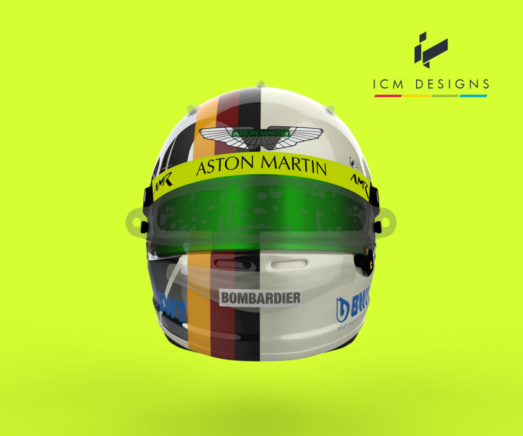 Studie zu Vettels Helmdesign bei Aston Martin. Credit: ICMDesigns