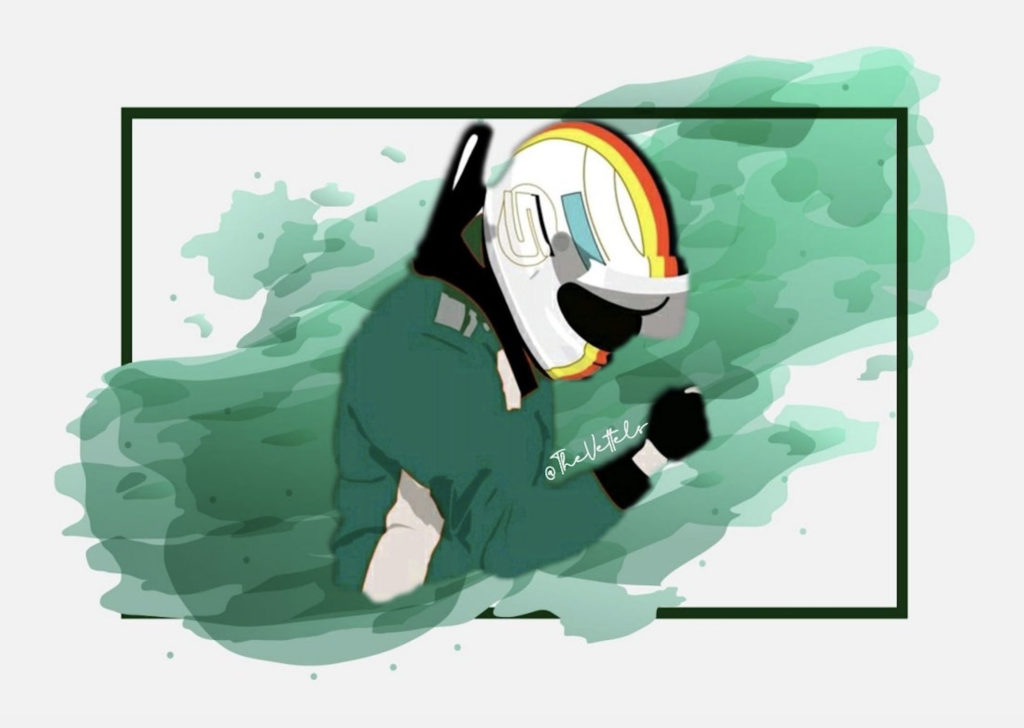 Vettel-Zeichnung. Credit: @TVettels/Twitter