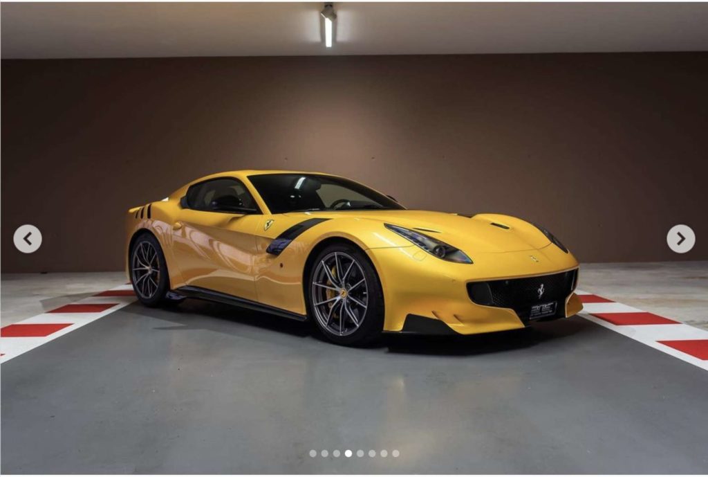 Vettels 2016 Ferrari F12tdf. Credit: TomHartleyJunior/Instagram