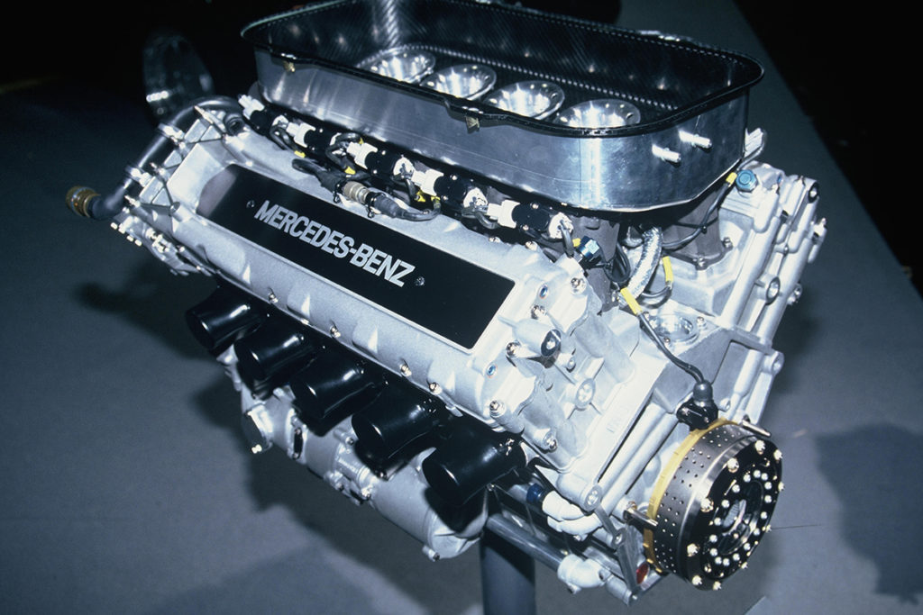 Der 3,5-Liter-Motor Typ 2175 B für den Formel-1-Rennwagen Sauber-Mercedes C 13 aus dem Jahr 1994. Credit: Mercedes