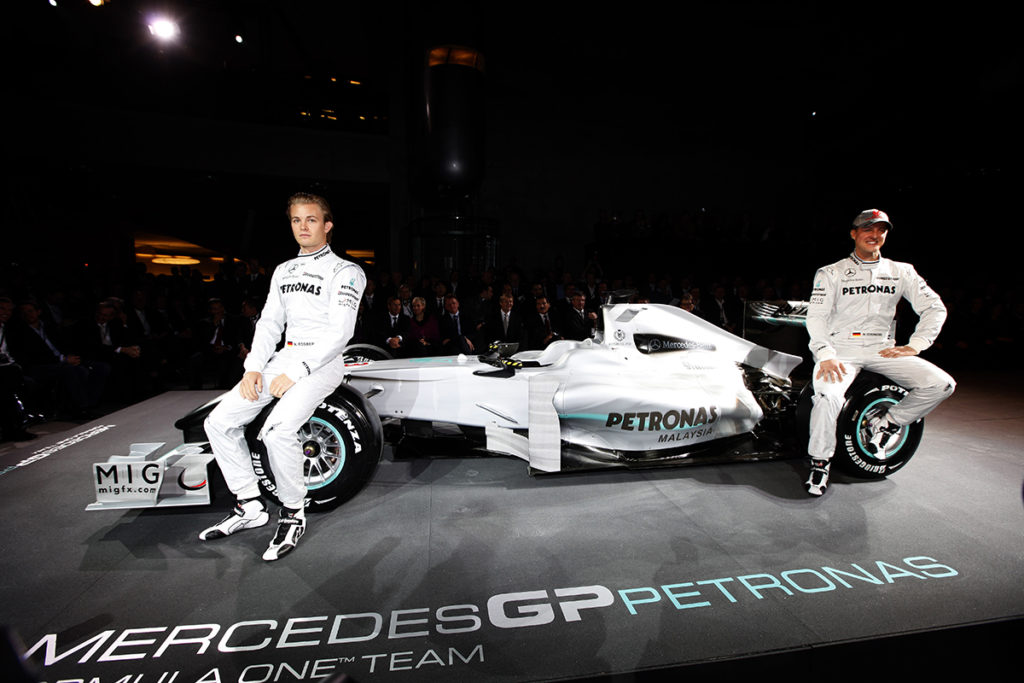 Mercedes-Benz stellt sein neues Formel-1-Werksteam MERCEDES GP PETRONAS vor. Credit: Mercedes