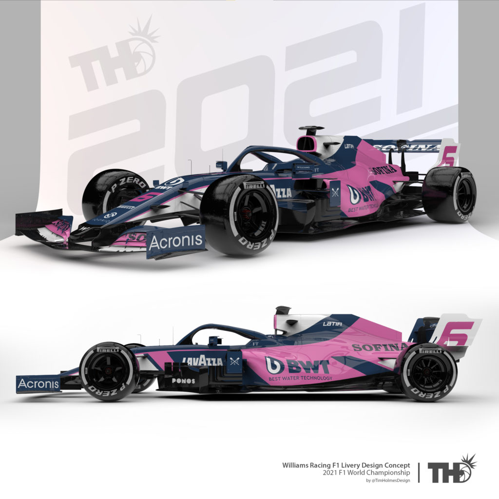 Williams BWT pink design. Credit: Tim Holmes