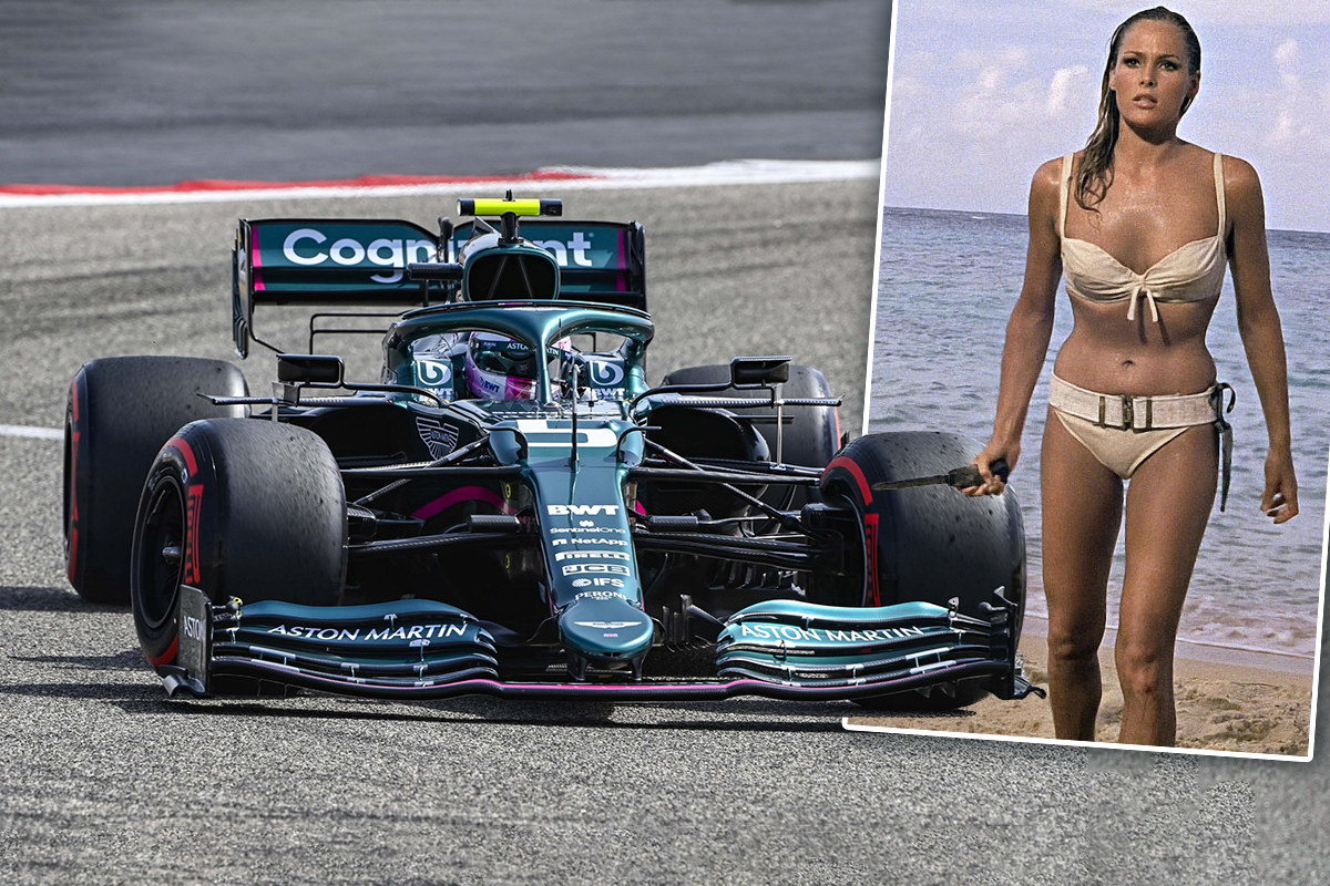Formel 1 Sebastian Vettel Aston Martin Honey Rider Bond Girl 2021