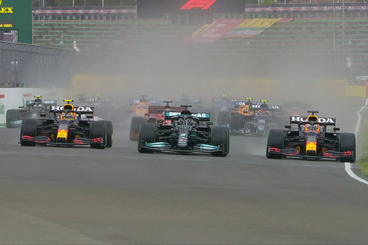 Formel 1 Imola GP Perez Hamilton Verstappen 2021 Start