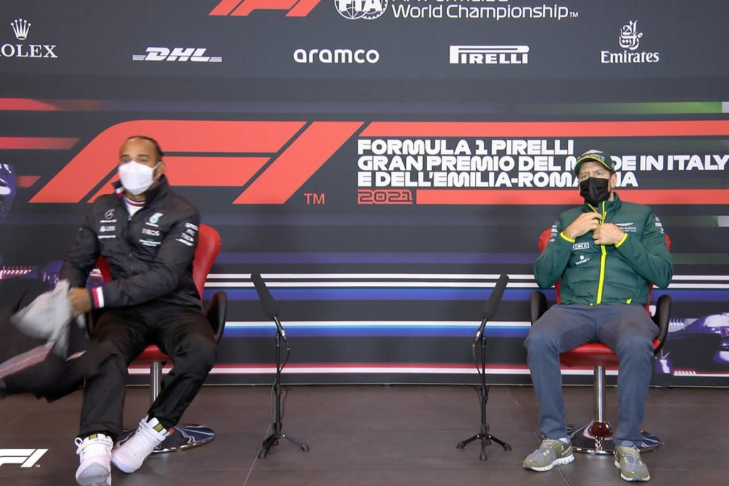 Formel 1 Vettel Hamilton Press Conference Imola