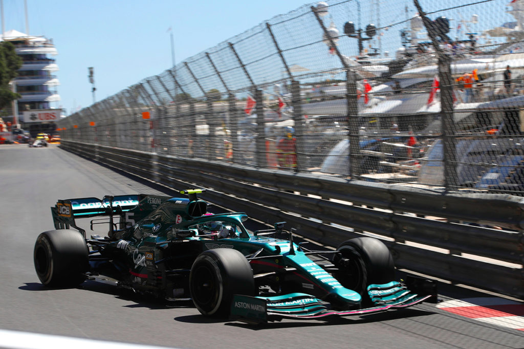 Formel 1 Sebastian Vettel Aston Martin Monaco GP 2021 FP1