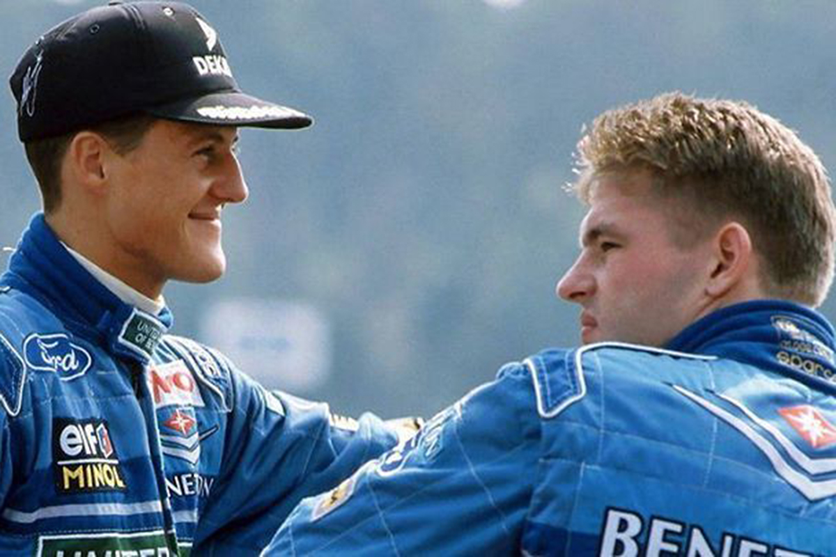 Jos Verstappen und Michael Schumacher 1994. Credit: Twitter