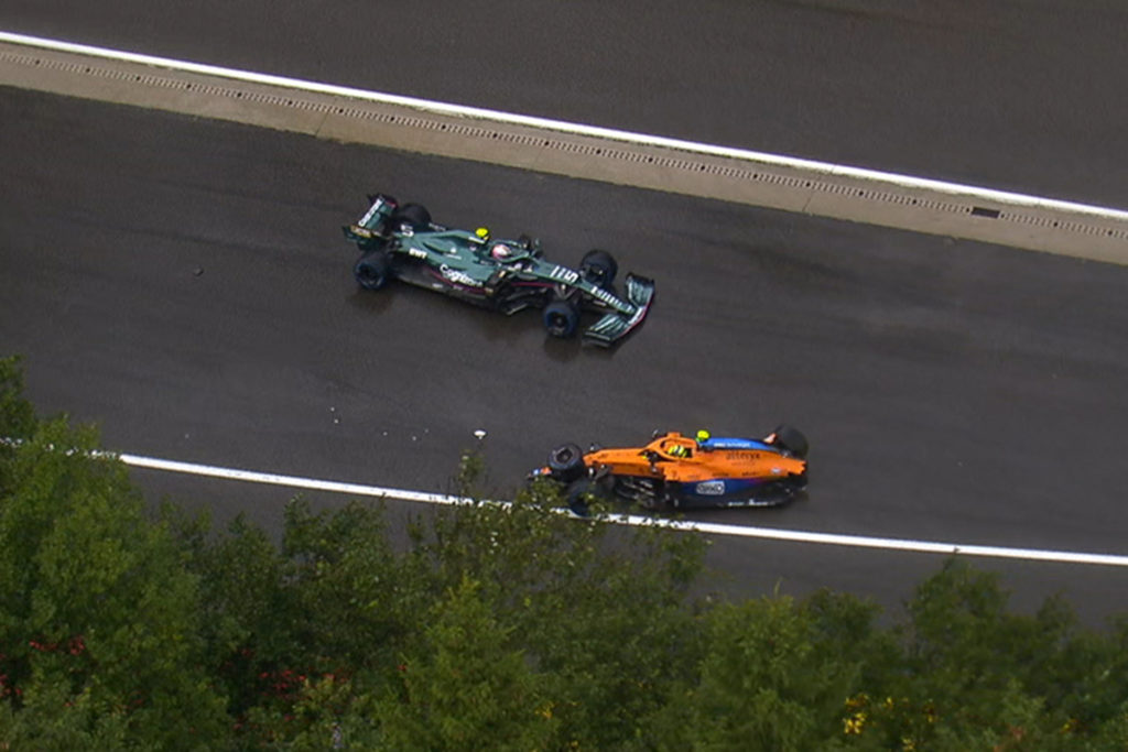 Formel 1 Norris Crash Vettel check Spa 2021