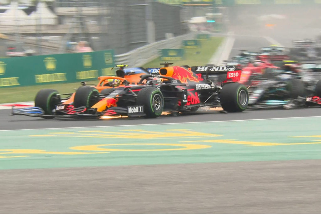 Formel 1 Ungarn GP Start Crash 2021
