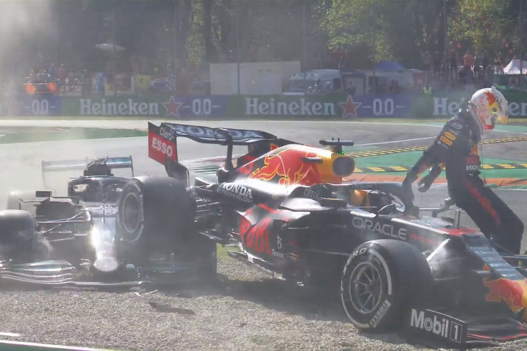 Formel 1 Verstappen Hamilton Crash Monza Italien GP 2021