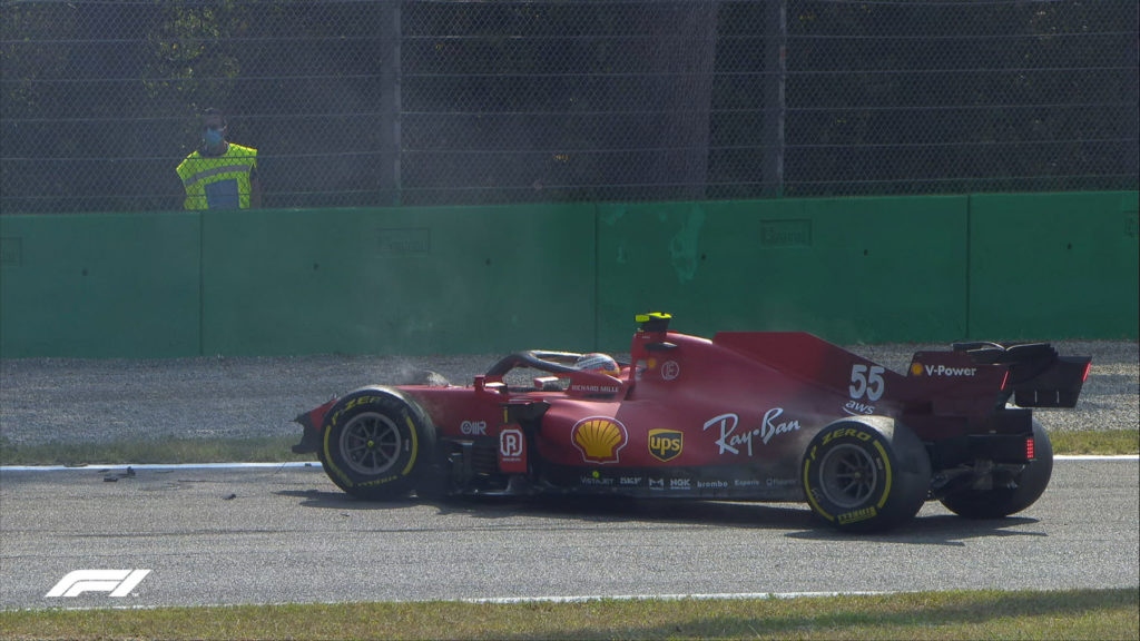 Carlos Sainz, Ferrari, Crash, Formel 1, Monza, 2021
