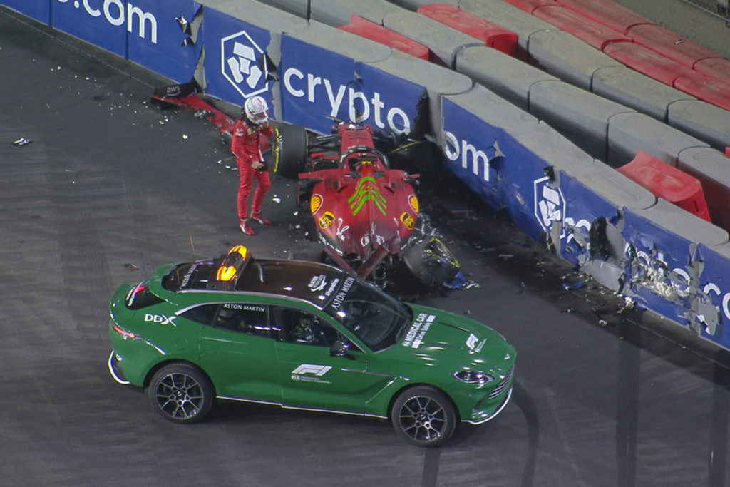 Formel 1 Charles Leclerc Ferrari Saudi Arabien GP FP2 Crash