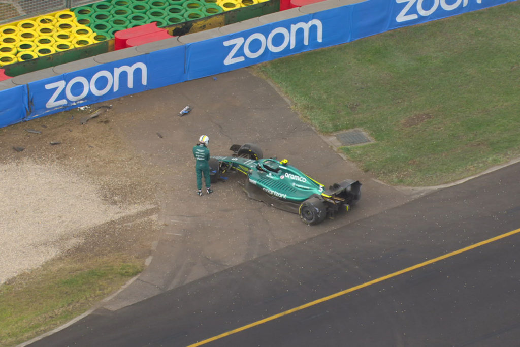 Formel 1 Vettel Aston Martin Australien FP3 Crash 2022
