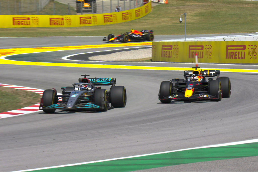 Formel 1 Russell Verstappen Barcelona Duell 2022