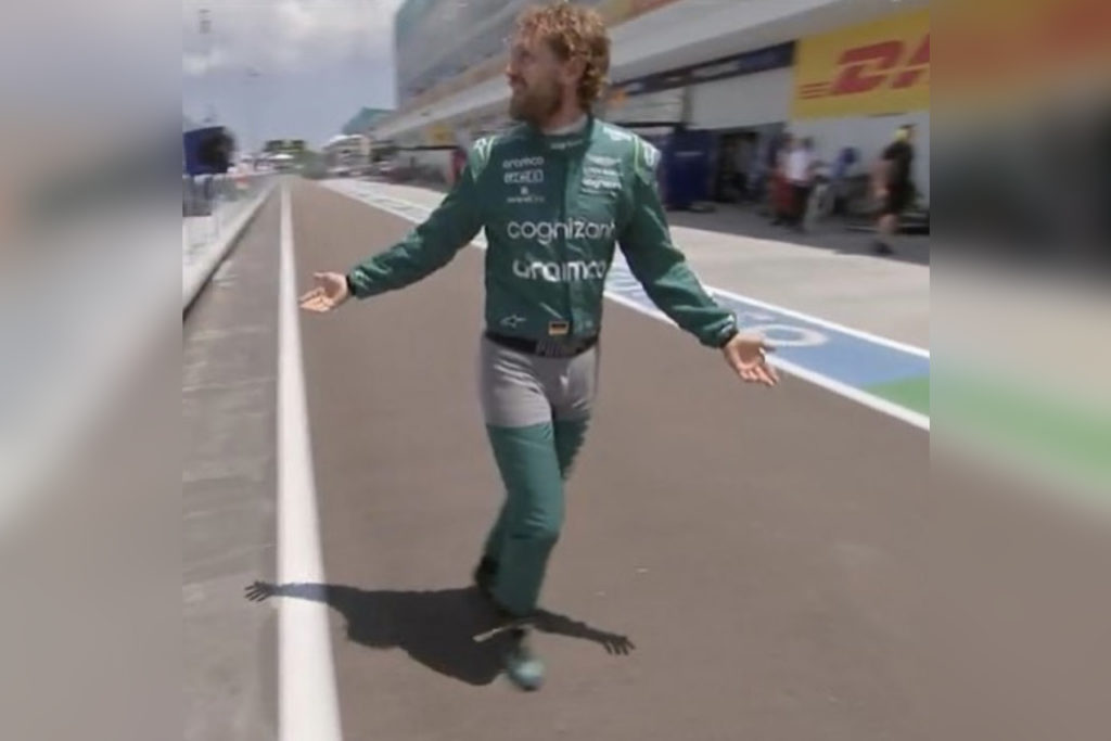 Formel 1 Vettel Unterhose Miami 2022