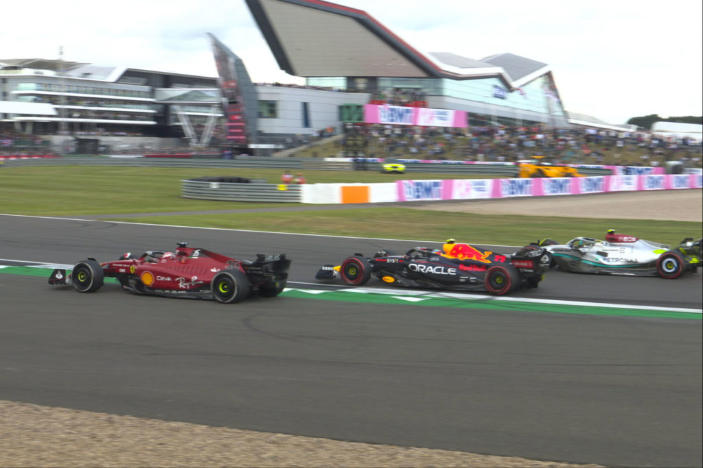 Formel 1 Silverstone Dreikampf Leclerc Ferrari Perez Red Bull Hamilton Mercedes 2022