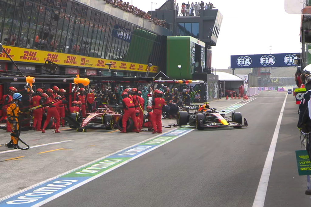 Formel 1 Perez Sainz Zandvoort Box Unfall 2022