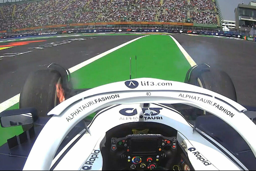 Formel 1 Lawson AlphaTauri Feuer Mexiko 2022