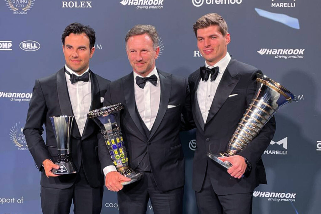 Formel 1 Red Bull Sergio Perez Christian Horner Max Verstappen FIA Gala 2022