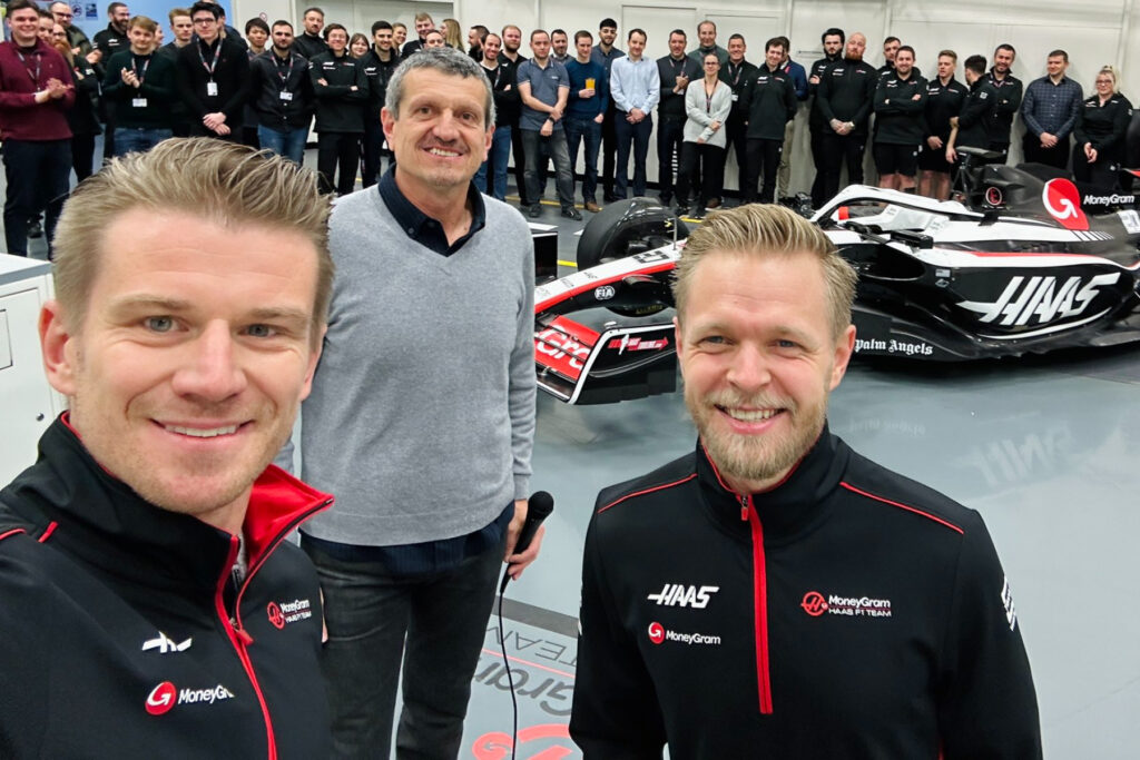 Formel 1 Nico Hülkenberg, Günther Steiner und Kevin Magnussen. Credit: Hulk/Instagram