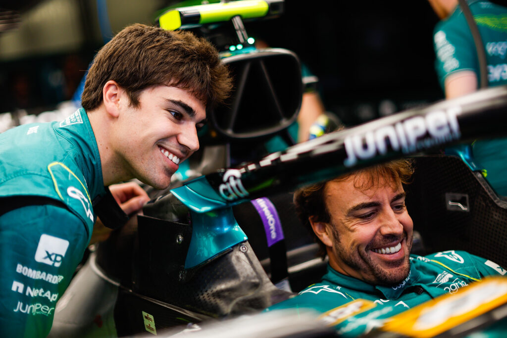 Formel 1 Lance Stroll und Fernando Alonso. Credit: Aston Martin