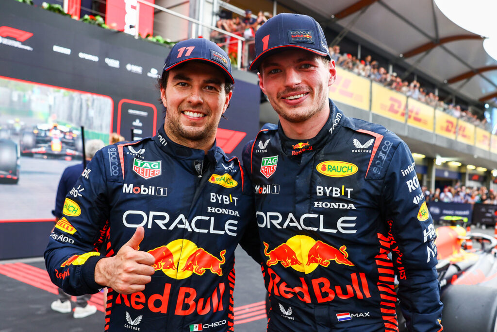 Formel 1 Sergio Perez Max Verstappen Red Bull Aserbaidschan GP Baku 2023