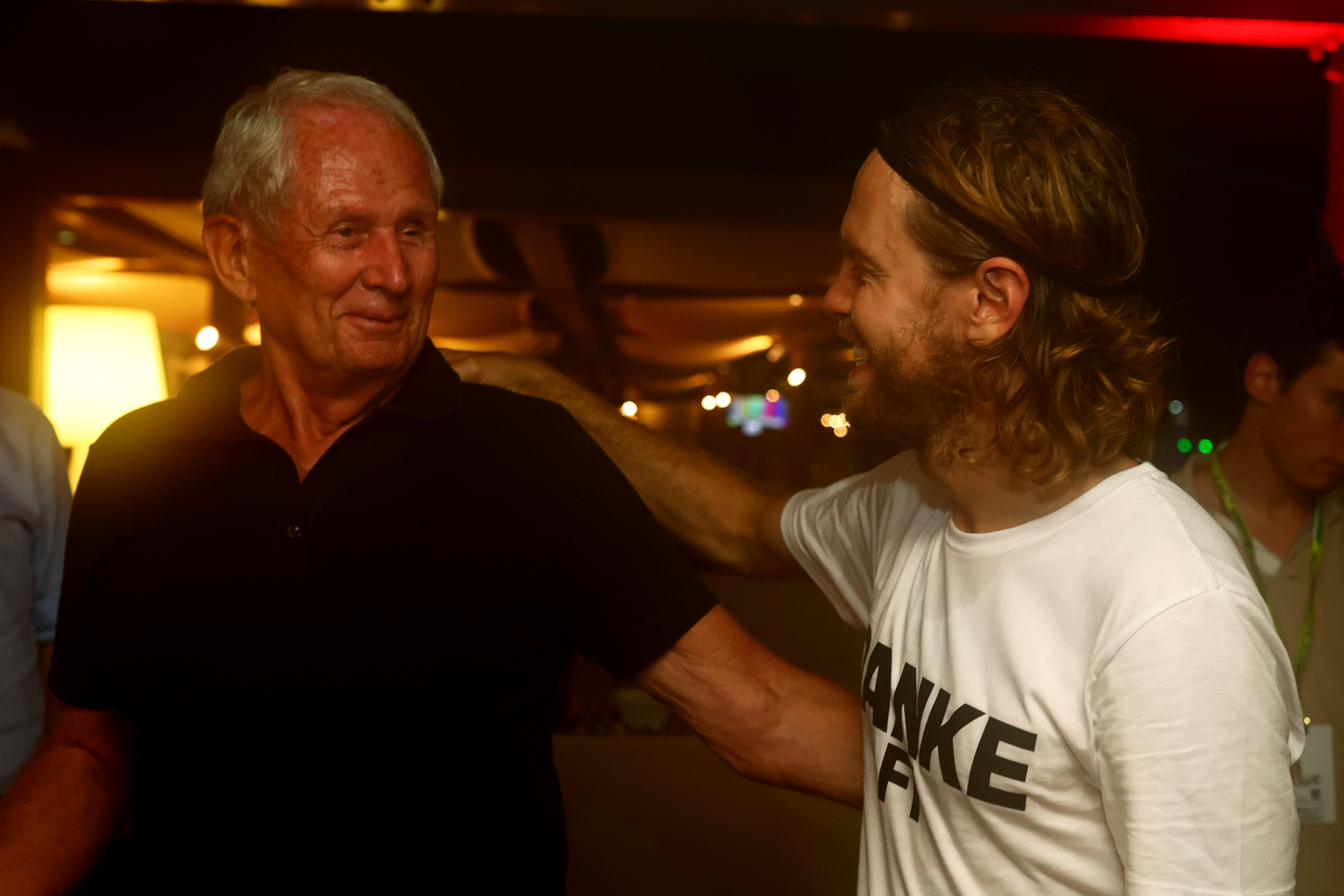 Formel 1 Sebastian Vettel und Dr. Helmut Marko. Credit: Red Bull Content Pool