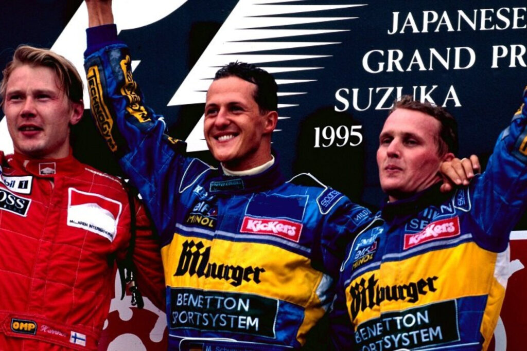Formel 1 Michael Schumacher Johnny Herbert Mika Häkkinen Benetton Japan GP 1995