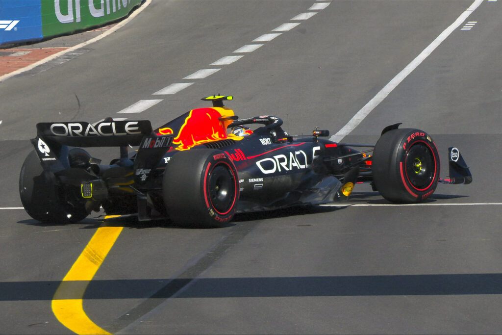 Formel 1 Sergio Perez Red Bull Monaco 2023 Quali Crash
