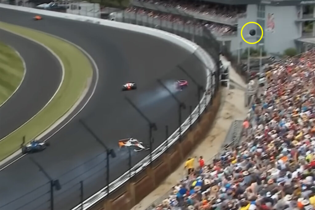Indy 500 Crash reifen fliegt über Zuschauer 2023