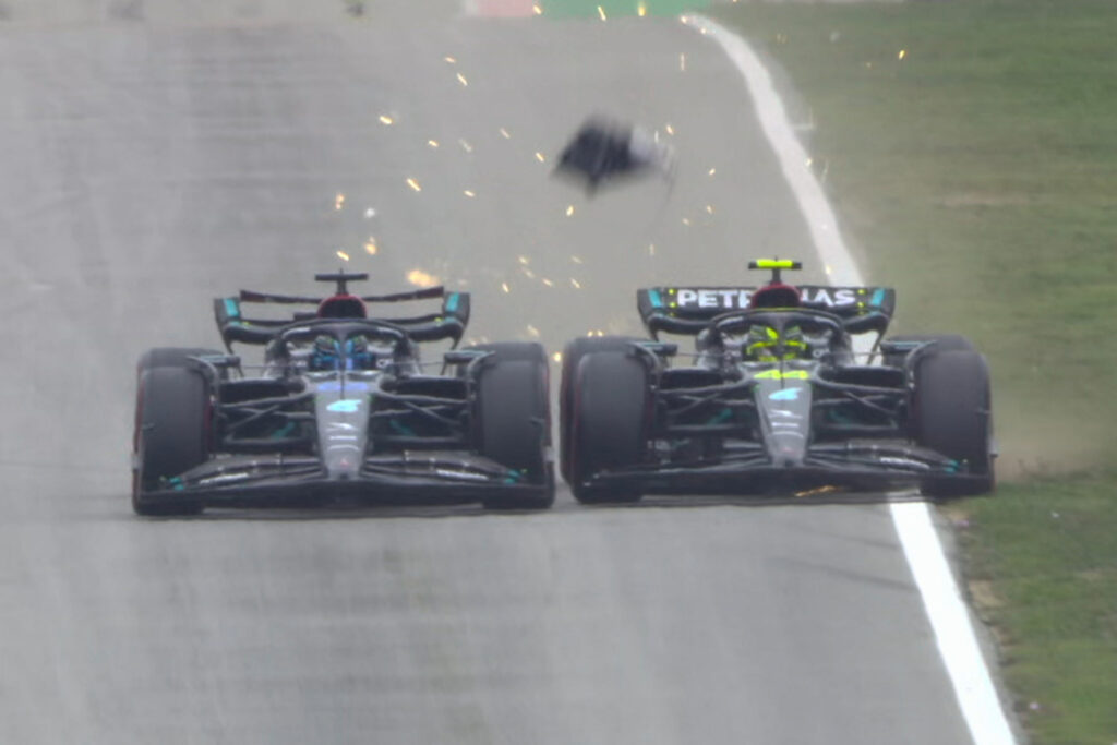 Formel 1 Mercedes Kontakt Hamilton Russell Barcelona 2023