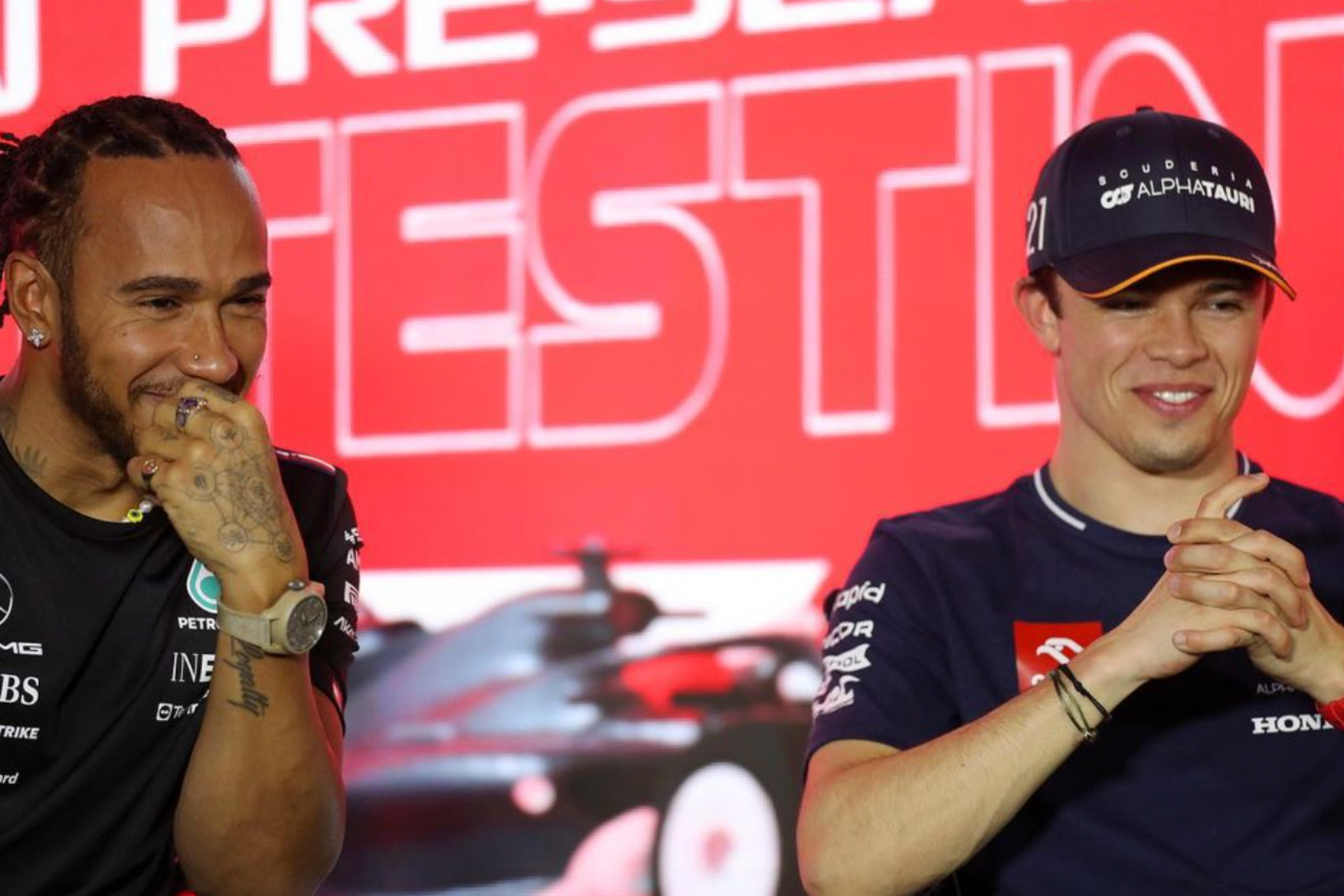 Formel 1 Nyck de Vries Lewis Hamilton AlphaTauri Mercedes 2023