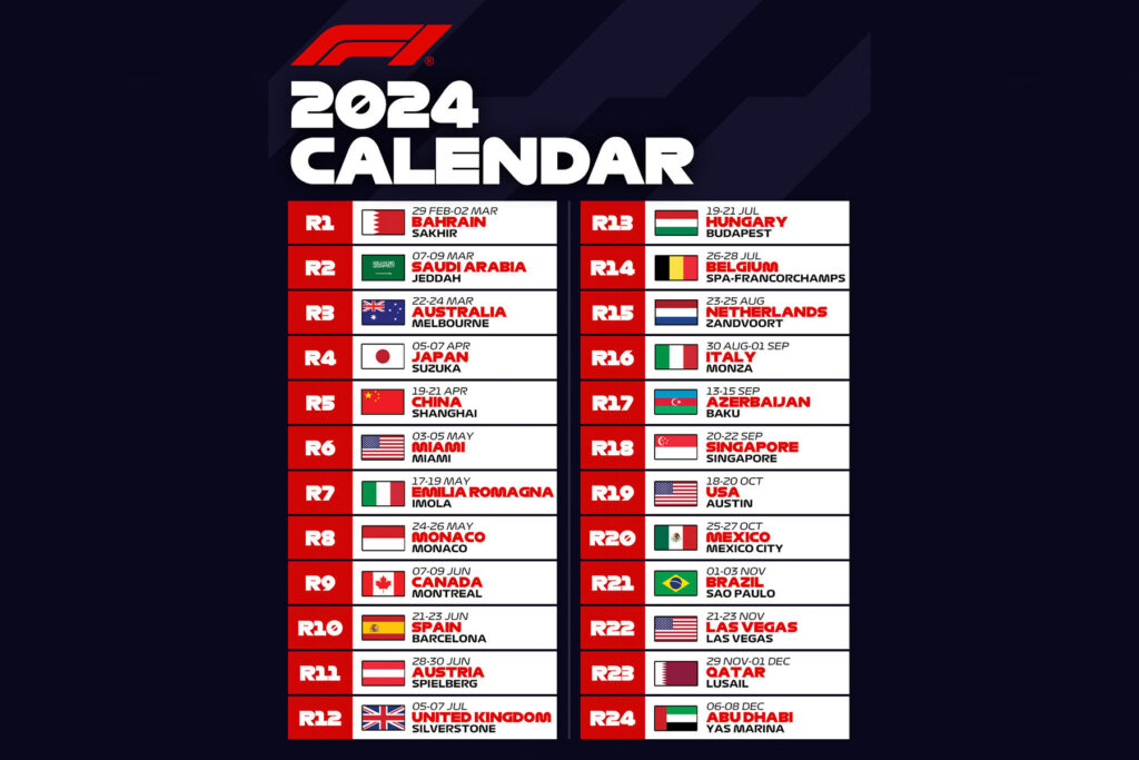 Formel 1 Kalender 2024