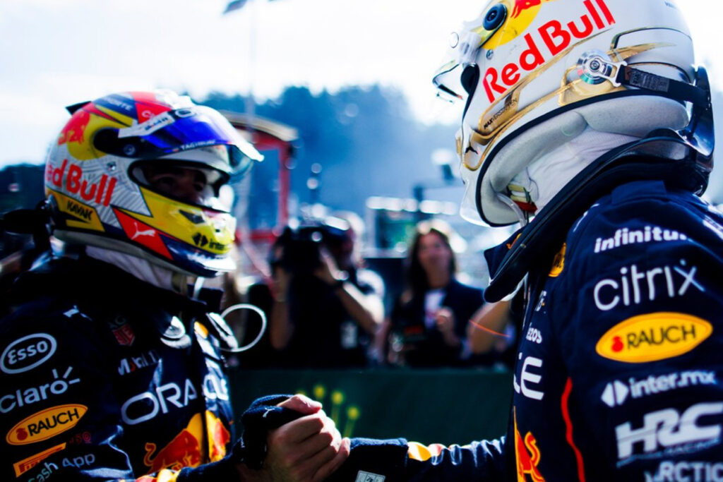 Formel 1 Sergio Perez Max Verstappen Red Bull Spa Belgien GP 2023