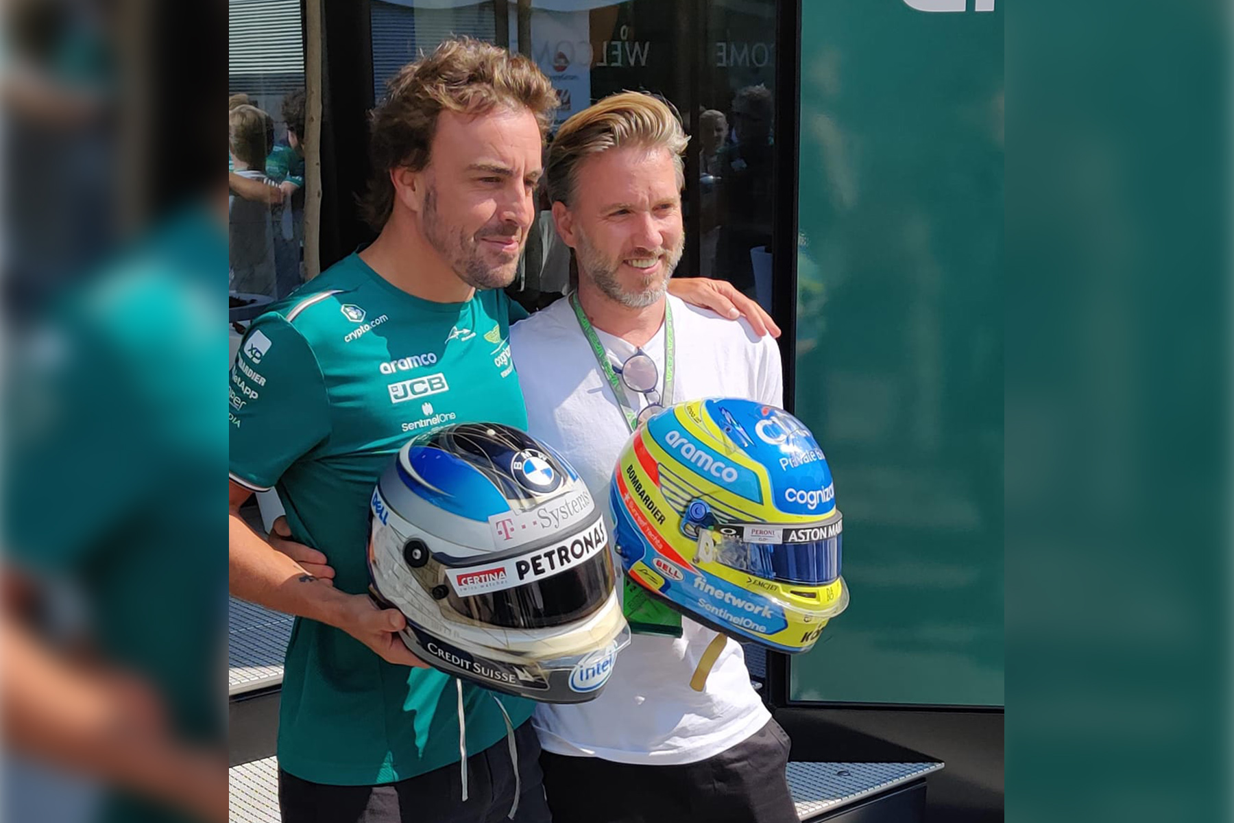 Formel 1 Monza Fernando Alonso Helm für Nick Heidfeld 2023